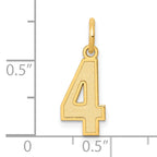 10k Small Satin Number 4 Charm