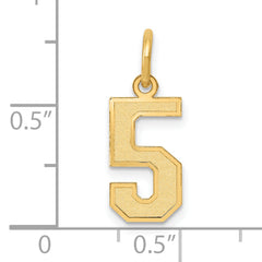 10k Small Satin Number 5 Charm