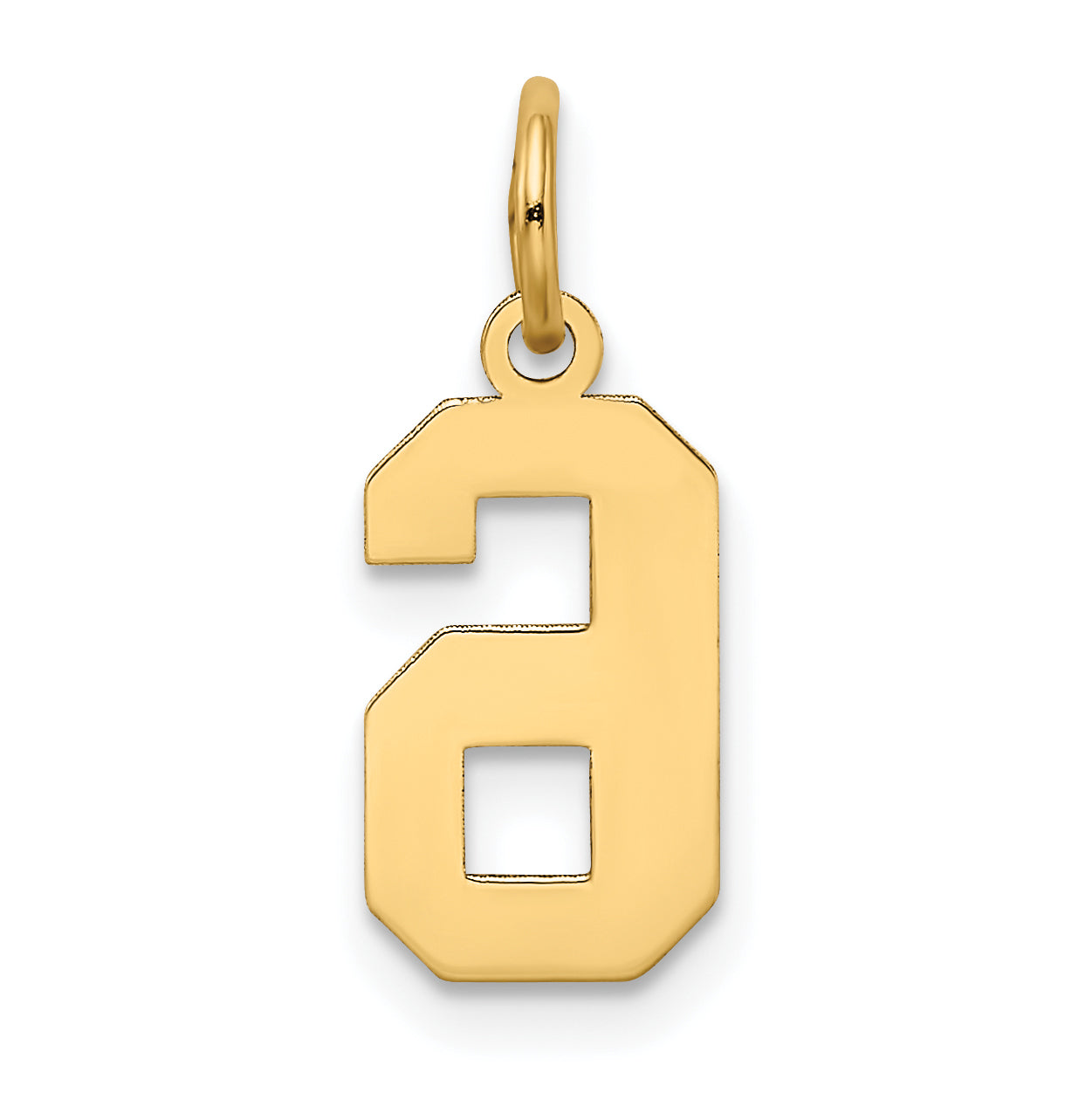 10k Small Satin Number 6 Charm