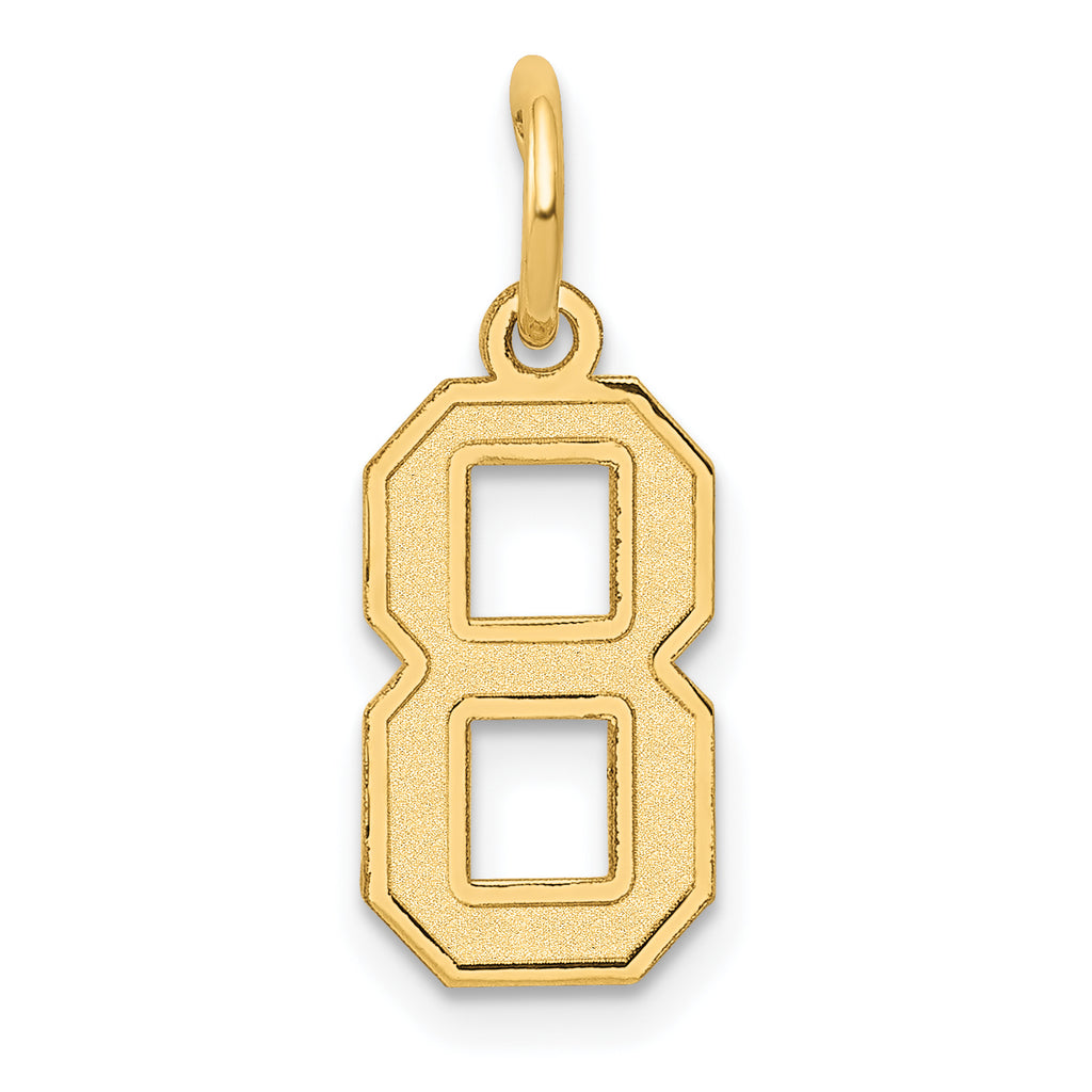 10k Small Satin Number 8 Charm