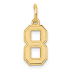 10k Small Satin Number 8 Charm
