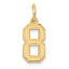 10k Small Satin Number 8 Charm
