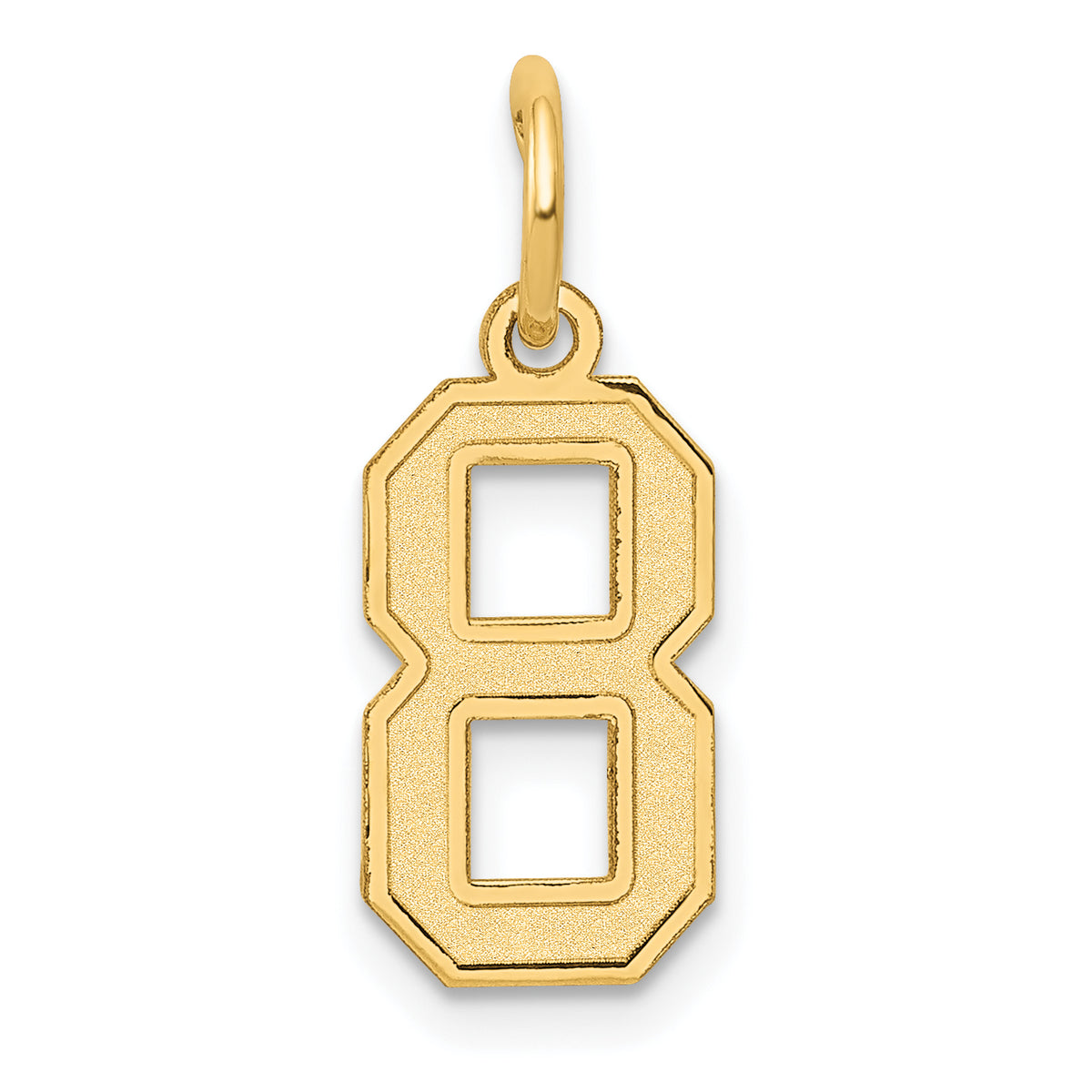 10k Small Satin Number 8 Charm