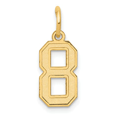 10k Small Satin Number 8 Charm
