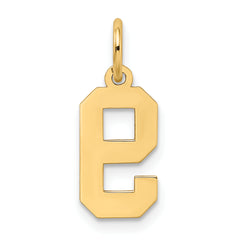 10k Small Satin Number 9 Charm