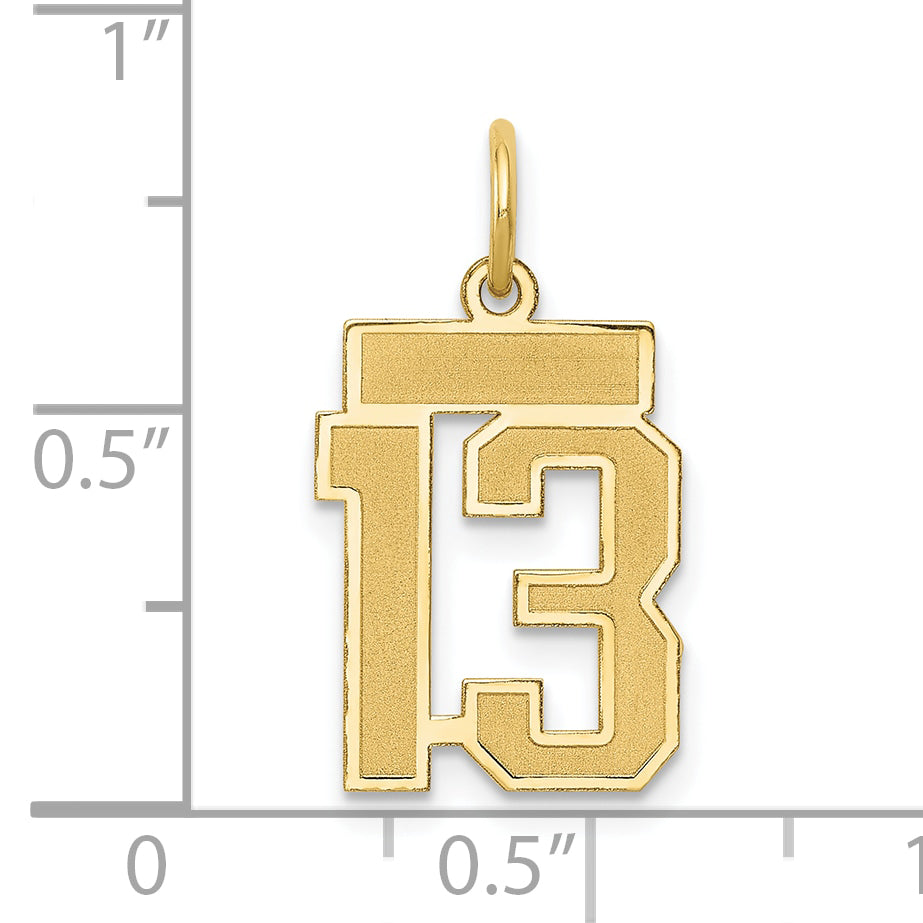 10ky Small Satin Number 13 Charm