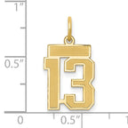 10ky Small Satin Number 13 Charm