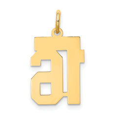 10ky Small Satin Number 16 Charm