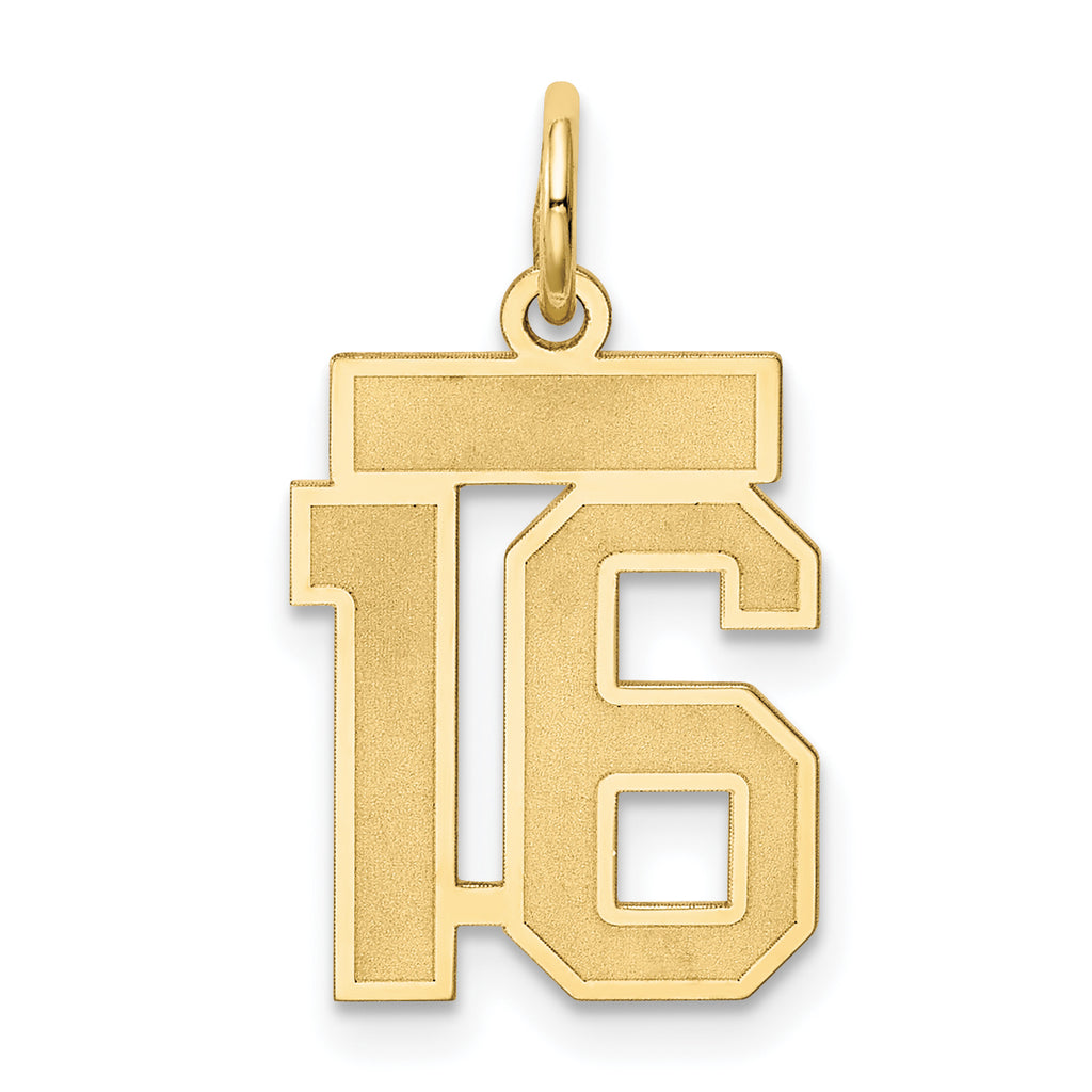 10ky Small Satin Number 16 Charm