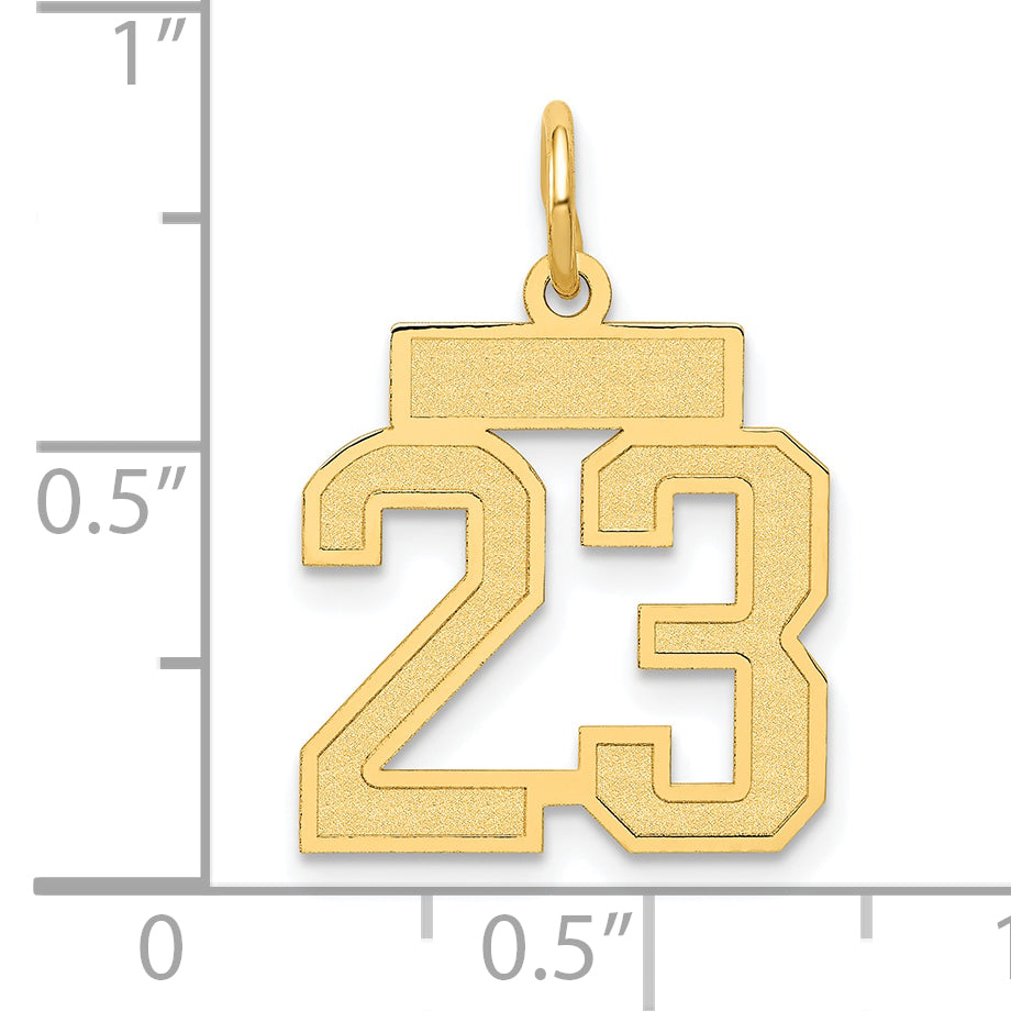 10k Small Satin Number 23 Charm