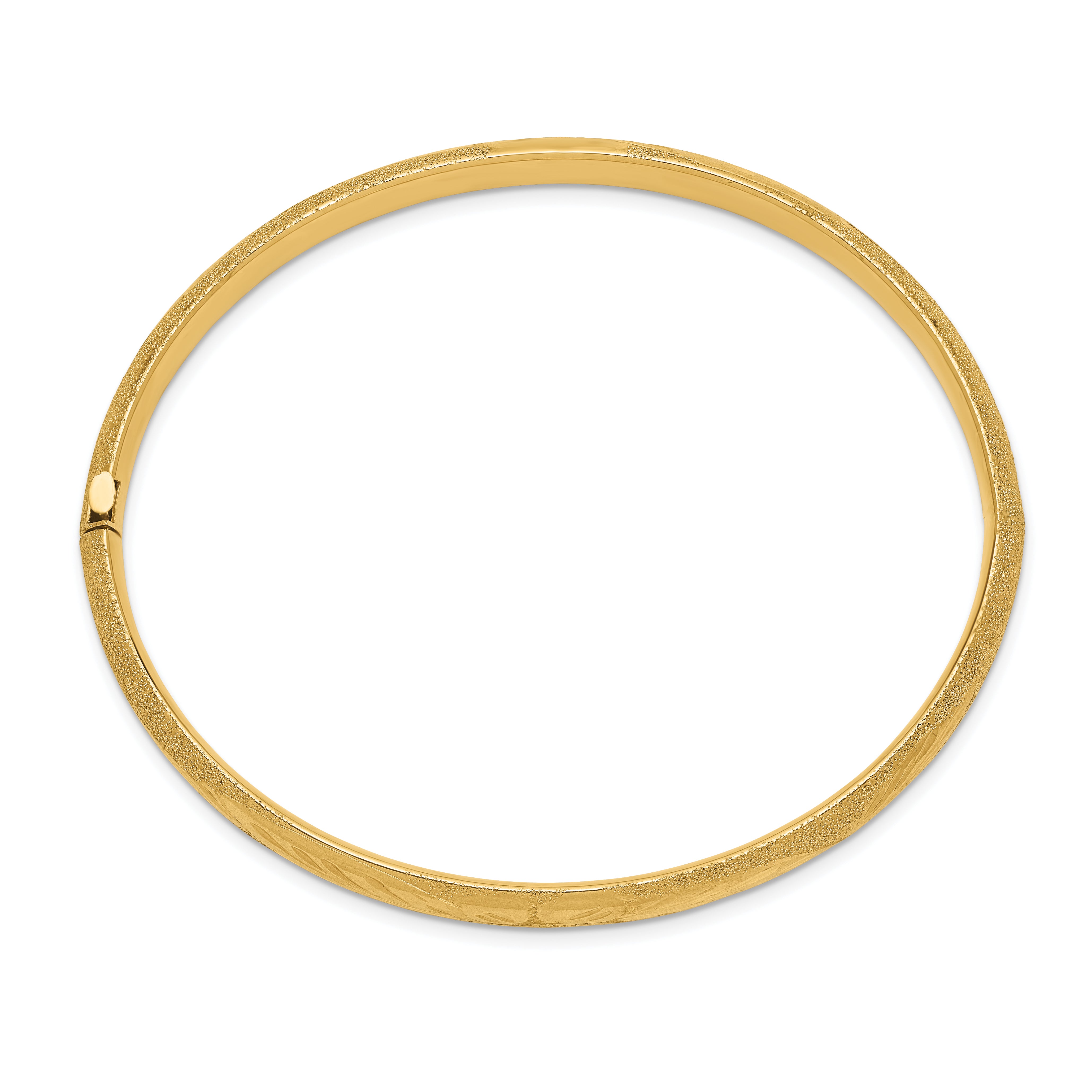 10k 4/16 Laser Cut Hinged Bangle Bracelet Secondary image