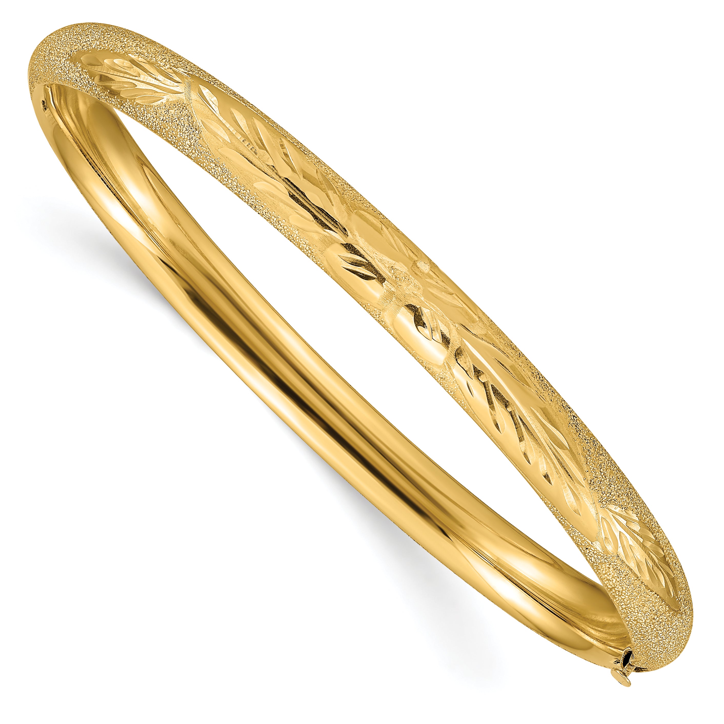 10k 4/16 Laser Cut Hinged Bangle Bracelet Main image