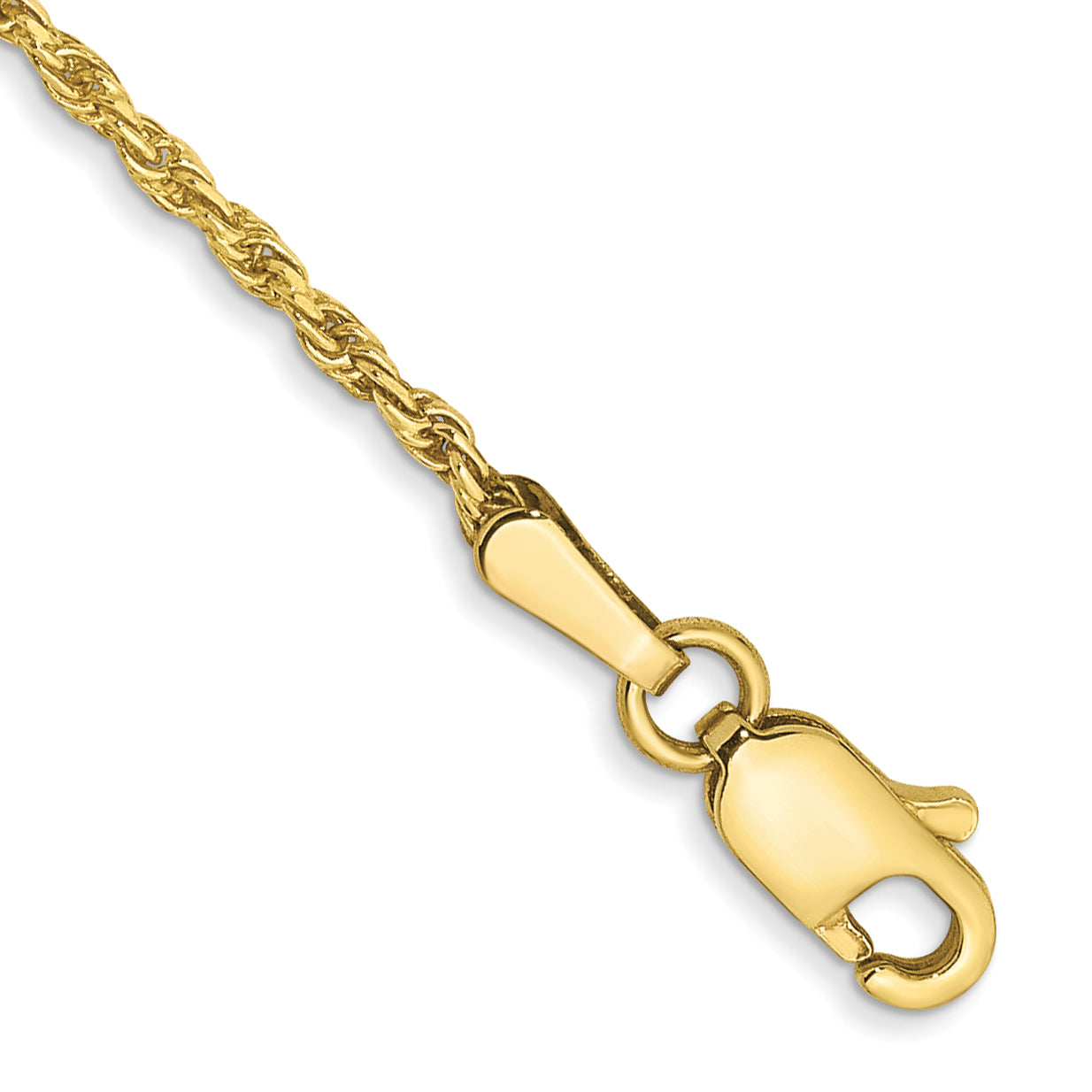 10k 1.3mm D/C Machine Made Rope Chain Anklet Main image