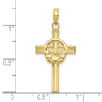 10K Polished Claddagh Cross Pendant