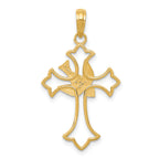 10k Polished Cross w/Dove Pendant
