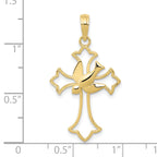 10k Polished Cross w/Dove Pendant