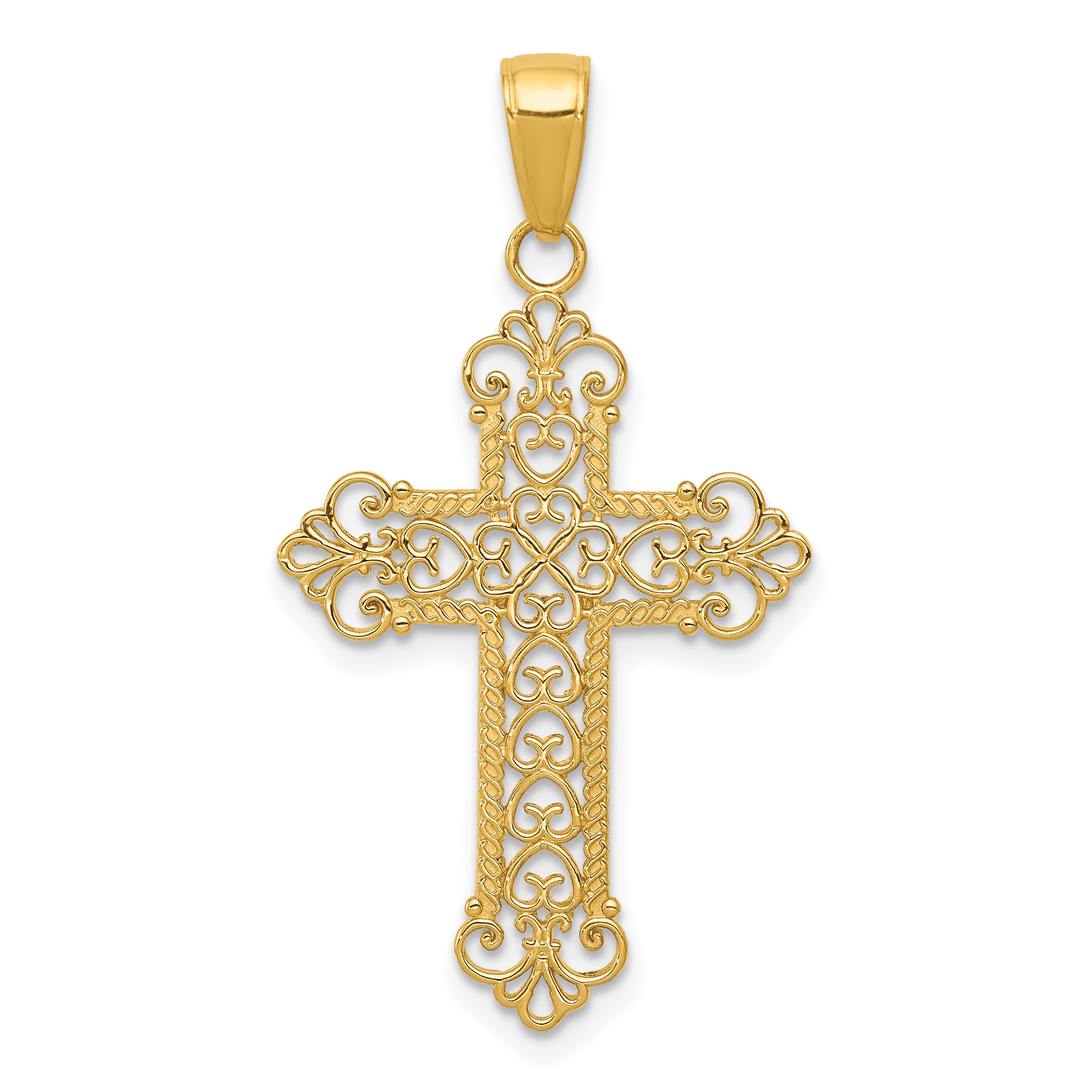 10k Fleur De Lis Cross Charm Main image