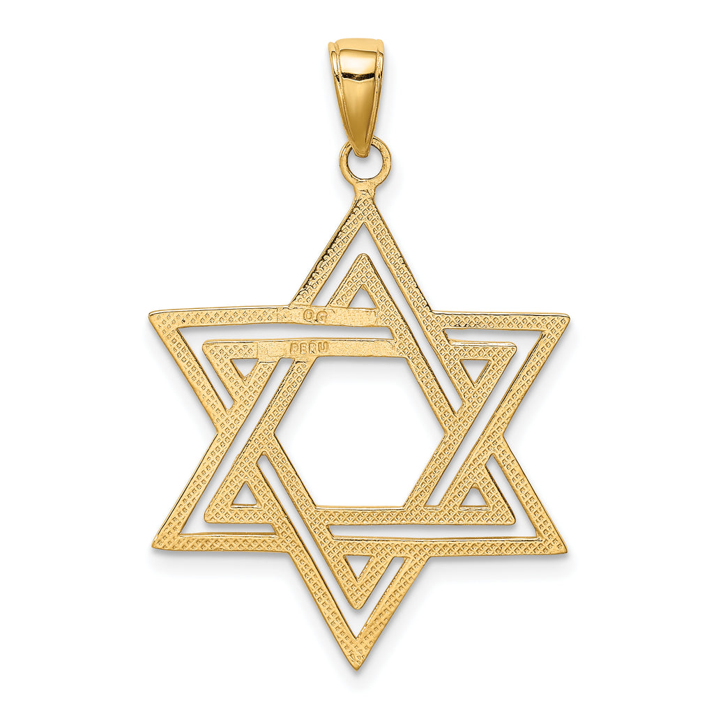 10k Solid Polished Star of David Charm
