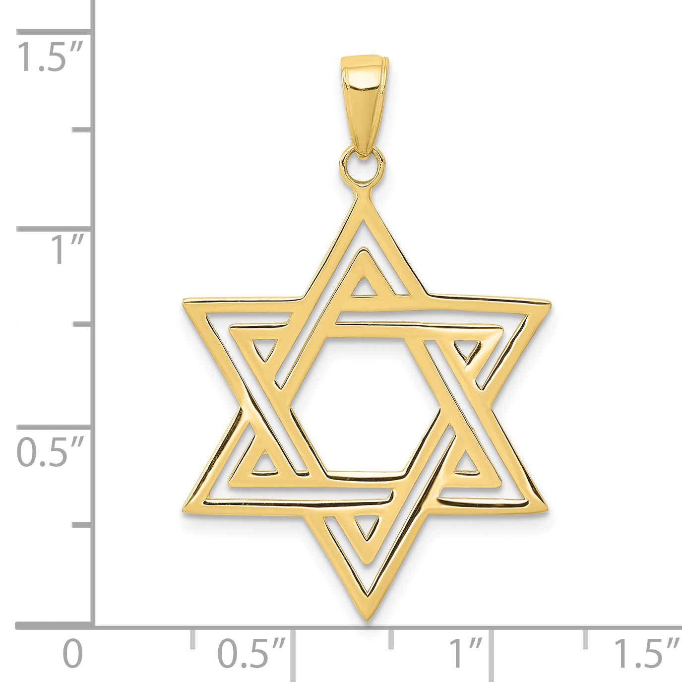 10k Solid Polished Star of David Charm