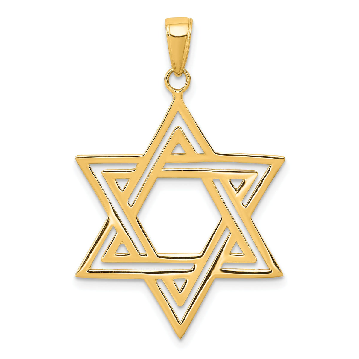 Large Star of David Charm in 10K Yellow Gold, 25mm - Sophia Jewelers Main image
