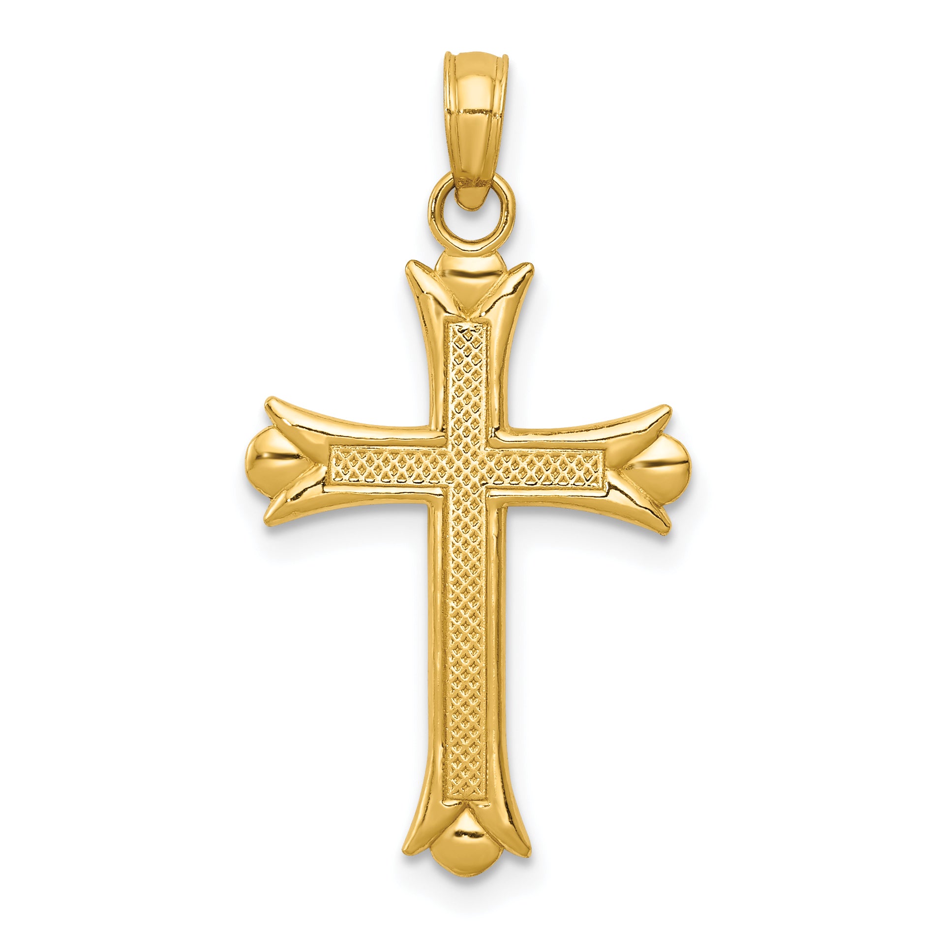 10K Fleur De Lis Cross Pendant Main image