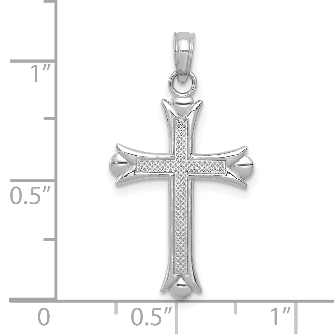 10K White Gold Fleur De Lis Cross Pendant Secondary image
