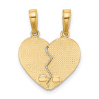 10K I Heart YOU 2-Piece Break-Apart Heart Charm