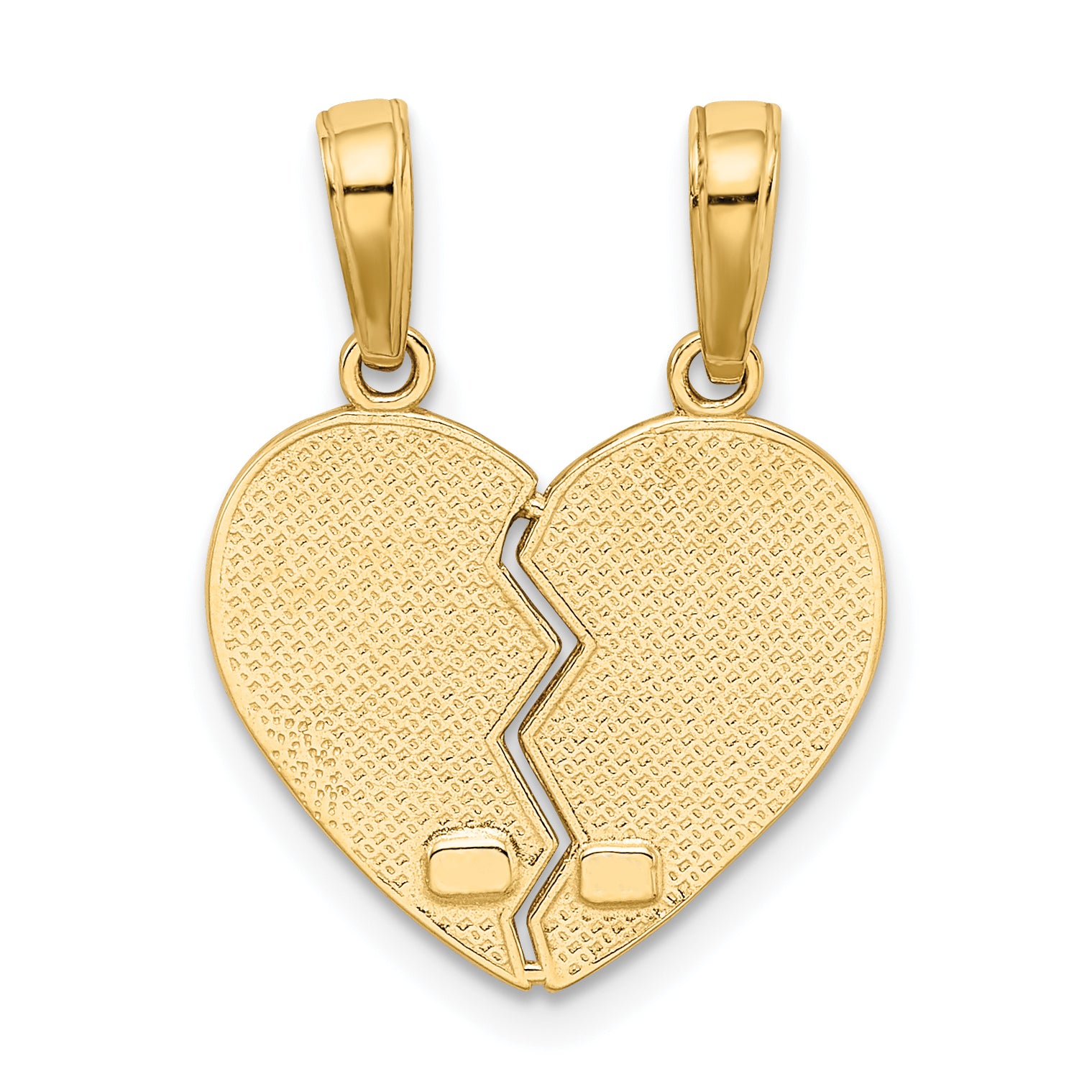 10K I Heart YOU 2-Piece Break-Apart Heart Charm