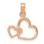 10K Rose Gold Polished Intertwined Double Heart Pendant