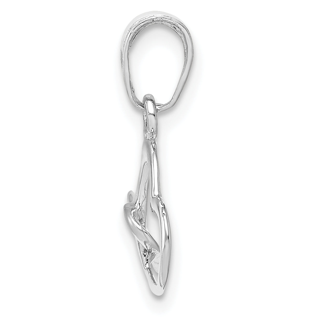 10K White Gold Polished Intertwined Double Heart Pendant Secondary image
