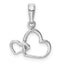 10K White Gold Polished Intertwined Double Heart Pendant