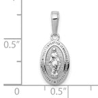 10k White Gold Miraculous Medal Charm