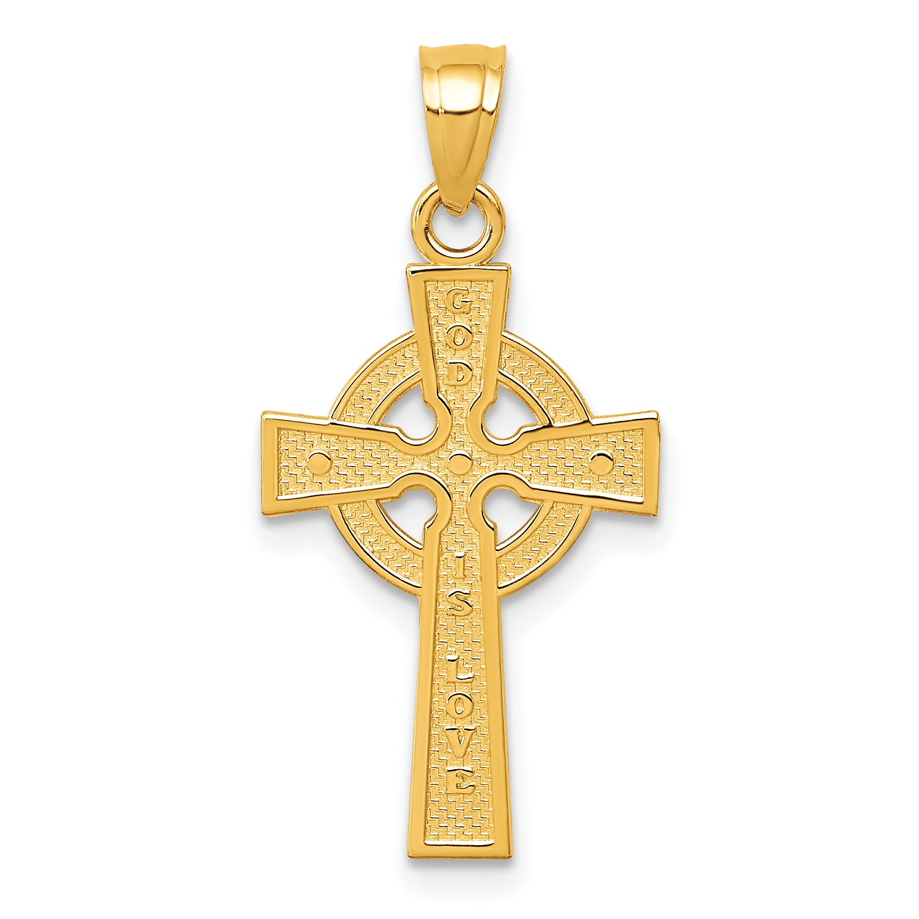 10k Reversible GOD IS LOVE Celtic Cross Pendant Main image