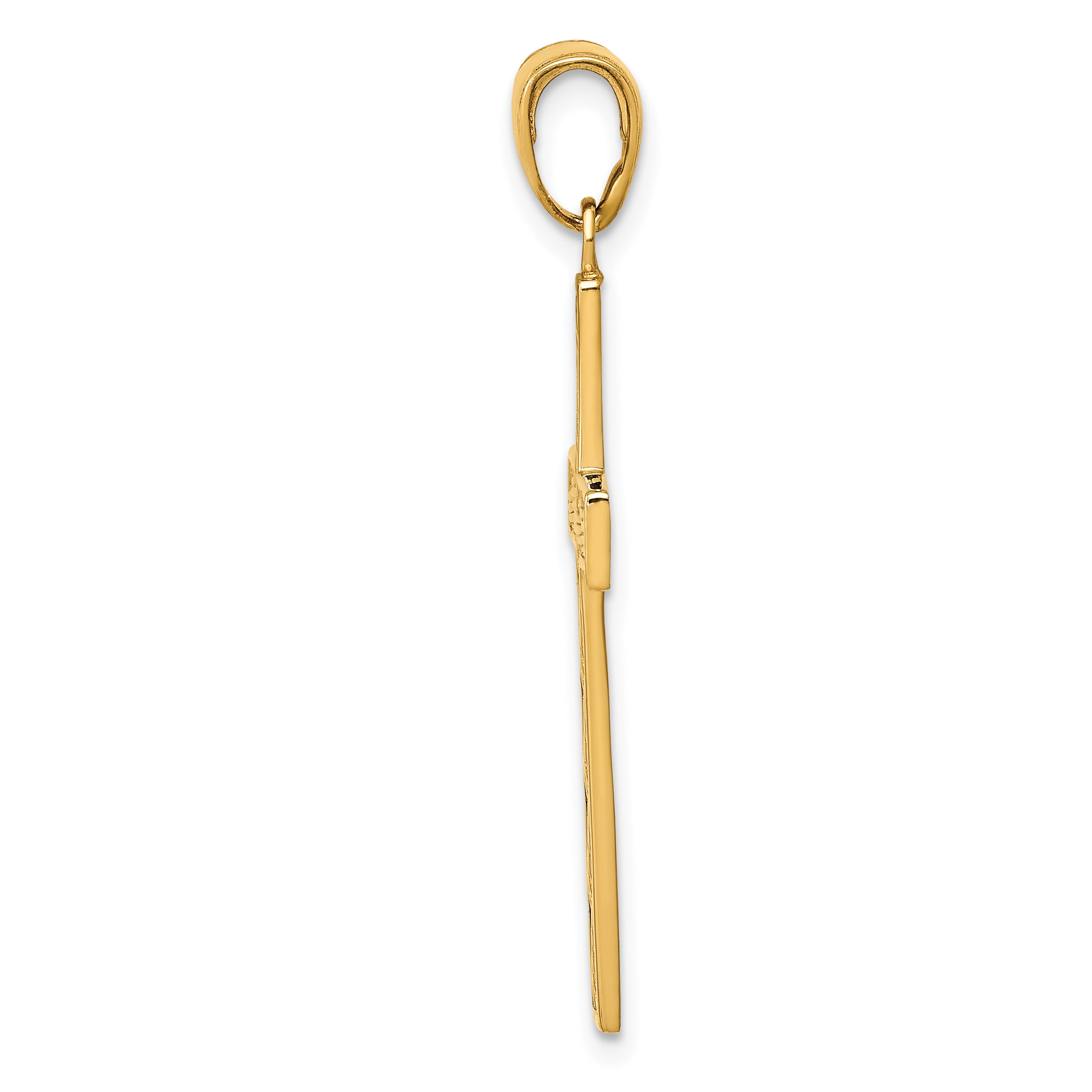 10K Rope Cross Pendant Secondary image