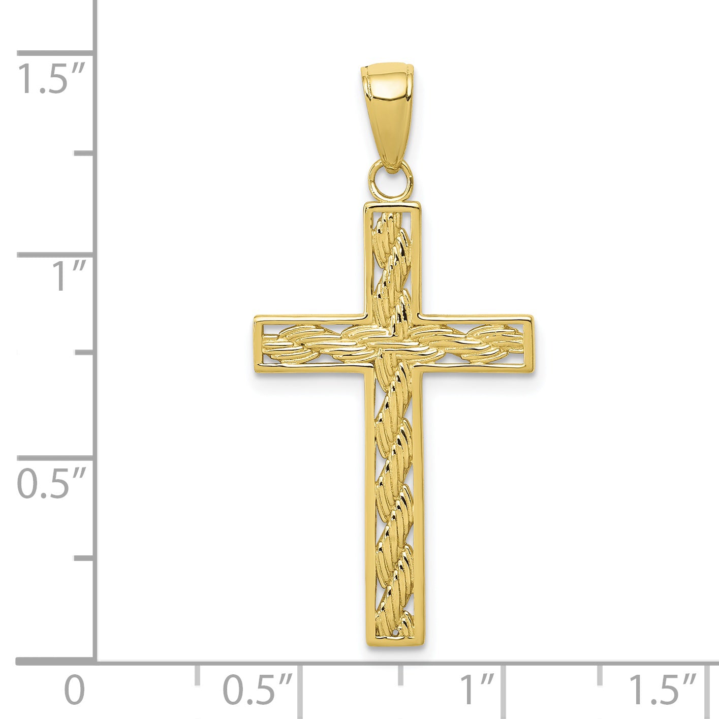 10K Rope Cross Pendant
