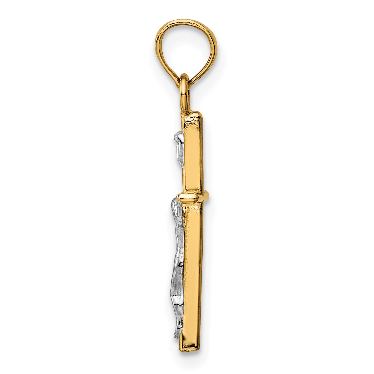 10k Two-tone INRI Crucifix Pendant Secondary image