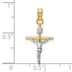 10k Two-tone INRI Crucifix Pendant