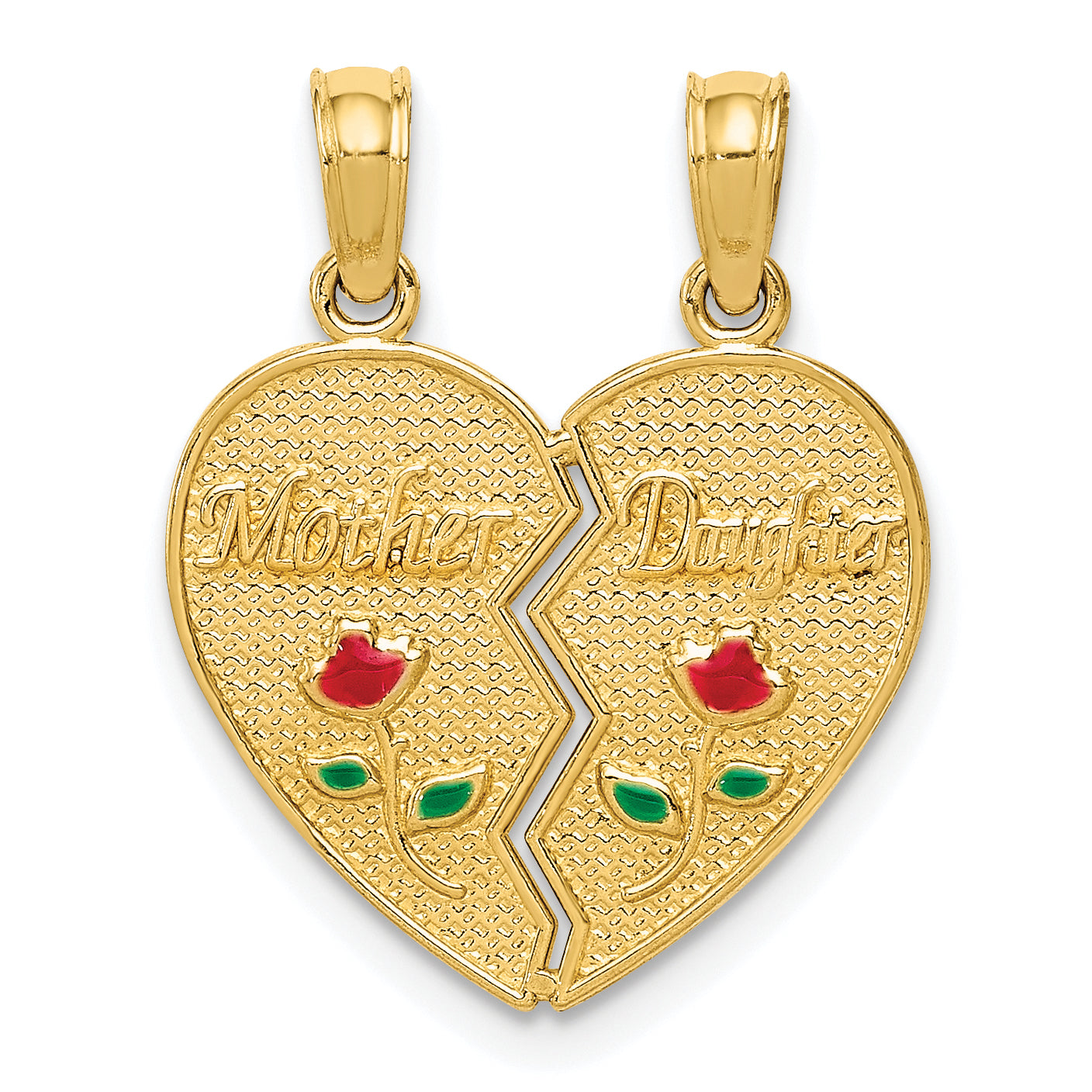 10K Enameled MOTHER - DAUGHTER Pendant Main image