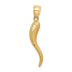 10k Solid D/C Italian Horn Charm