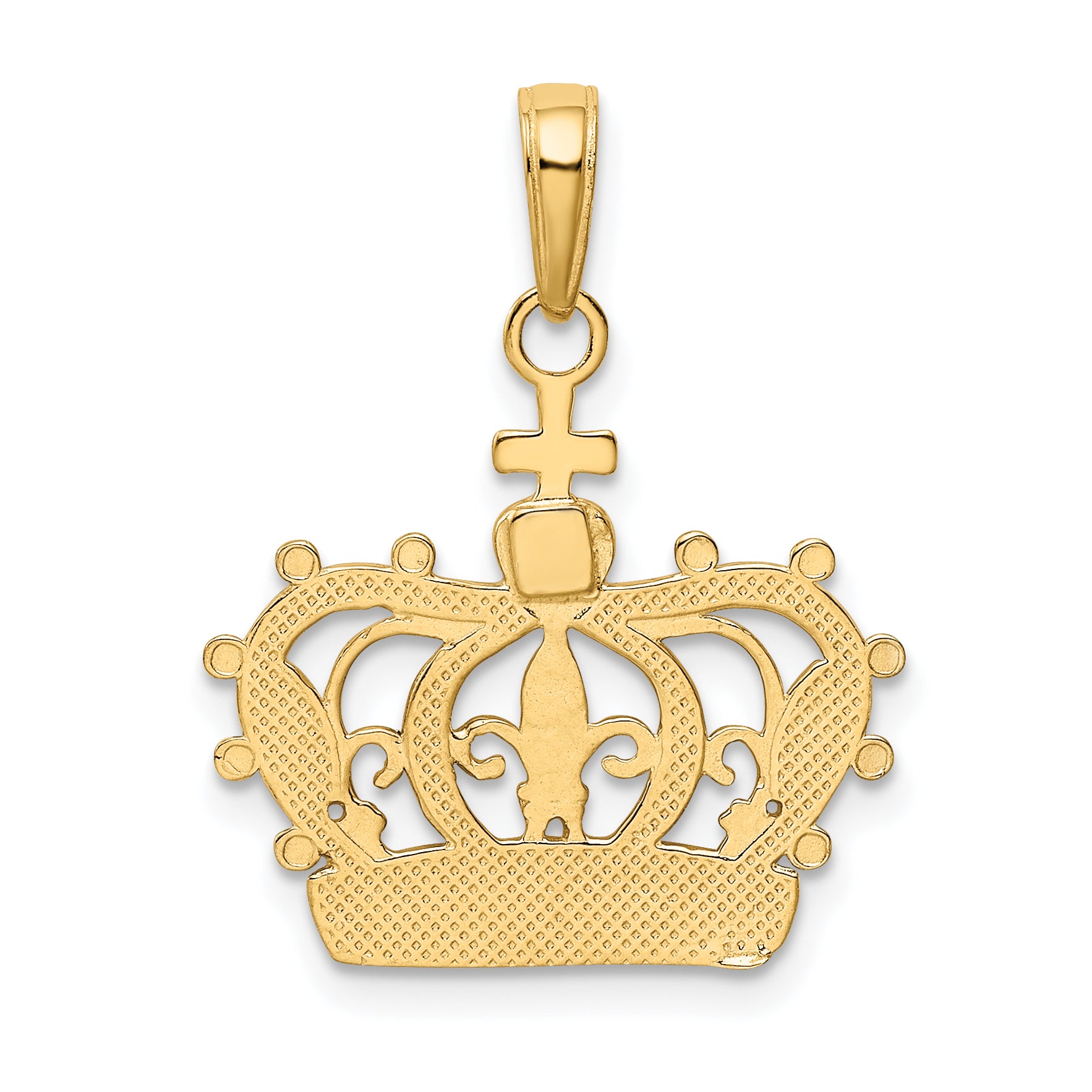 10K W/Rhodium Crown Pendant
