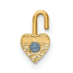 10ky March Synthetic Birthstone Heart Charm