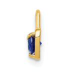 10ky September Synthetic Birthstone Heart Charm