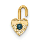 10ky December Synthetic Birthstone Heart Charm