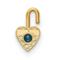 10ky December Synthetic Birthstone Heart Charm