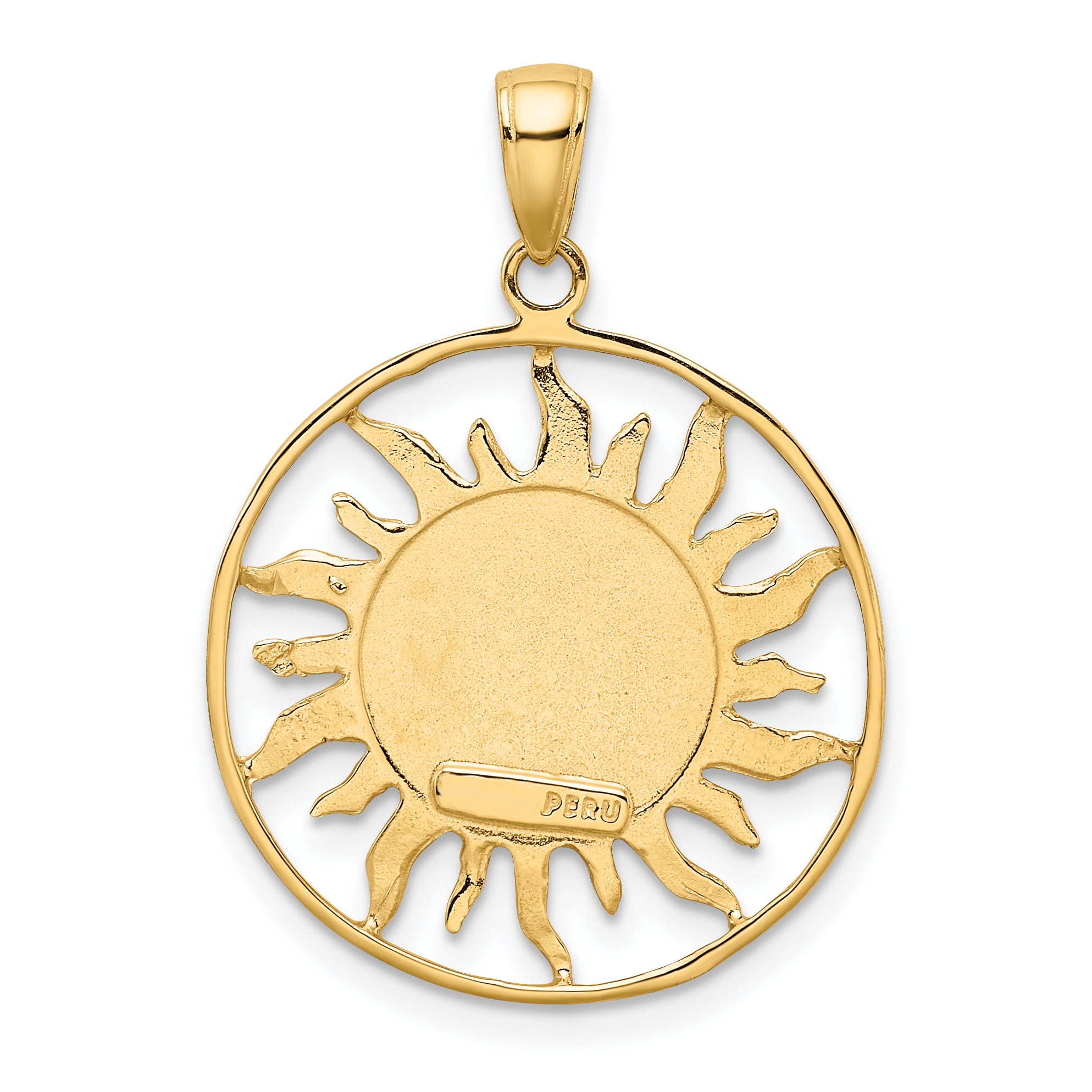 10k Polished Sun with Moon & Star Charm