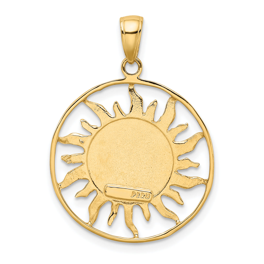 10k Polished Sun with Moon & Star Charm