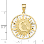 10k Polished Sun with Moon & Star Charm