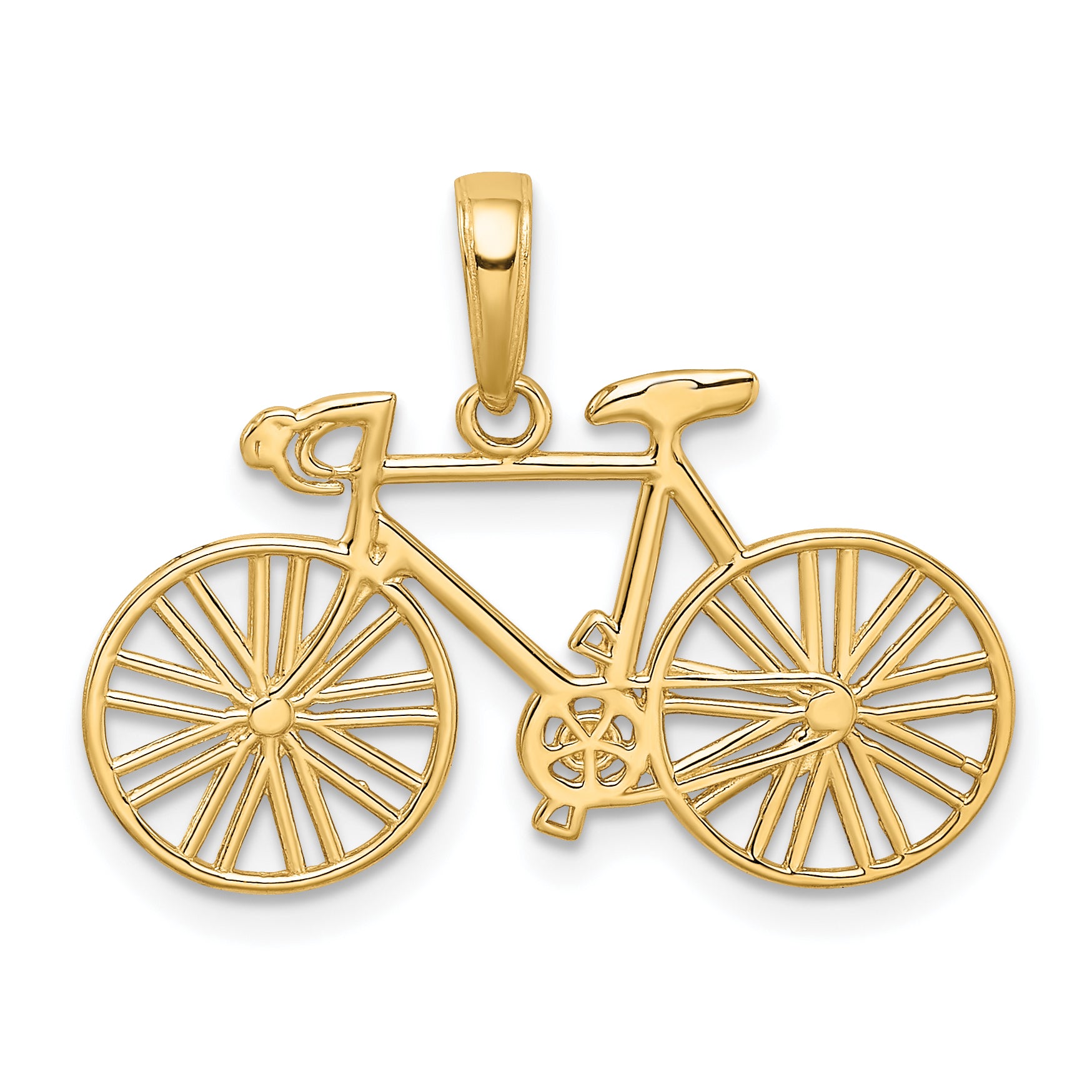 10K 3D Polished Bicycle Charm