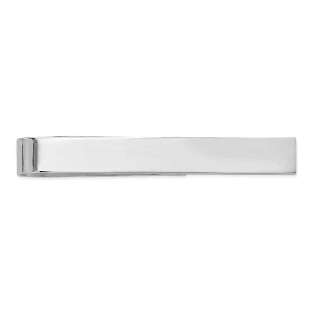 10k White Gold Polished Tie Bar