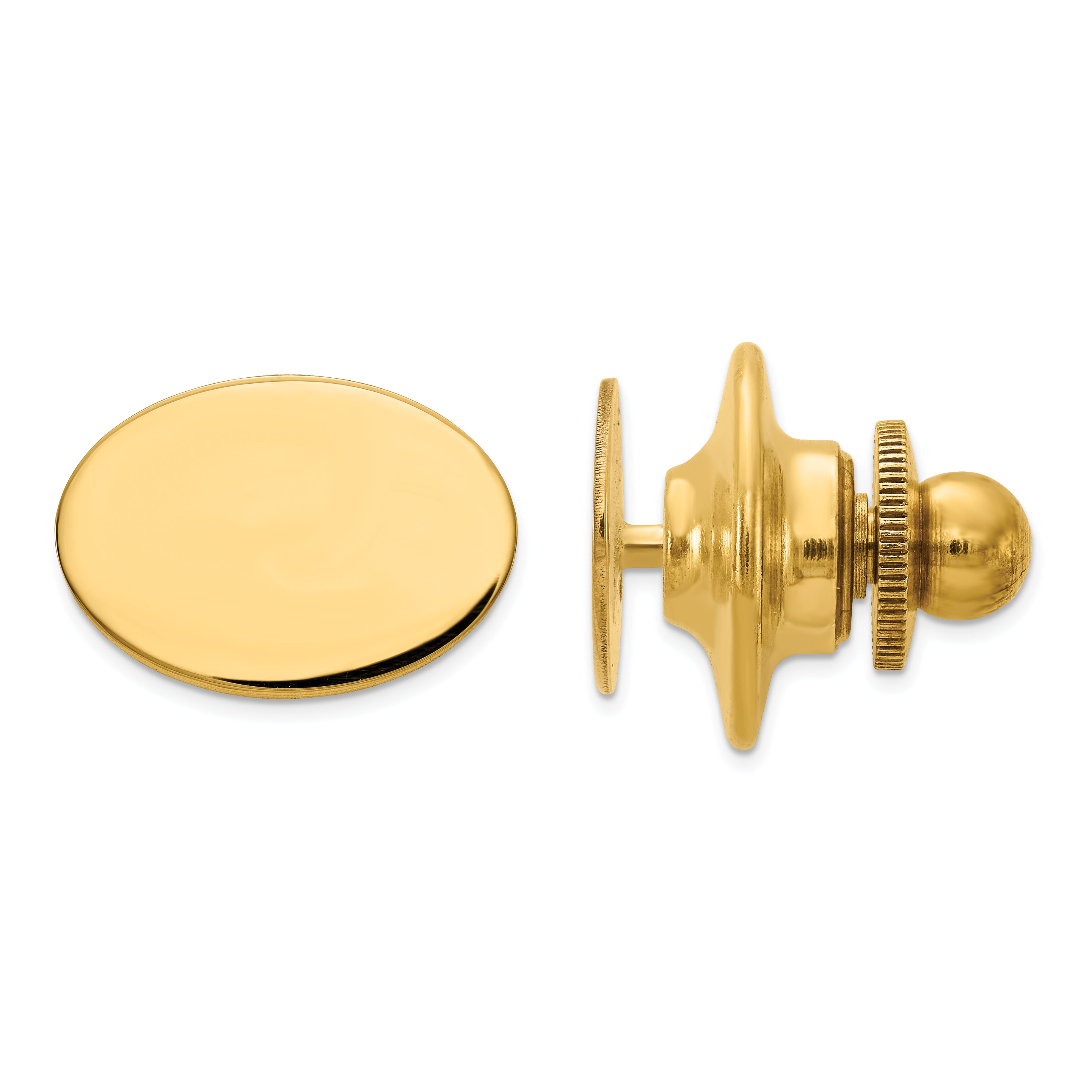10K Men's Oval High Polished Tie Tac
